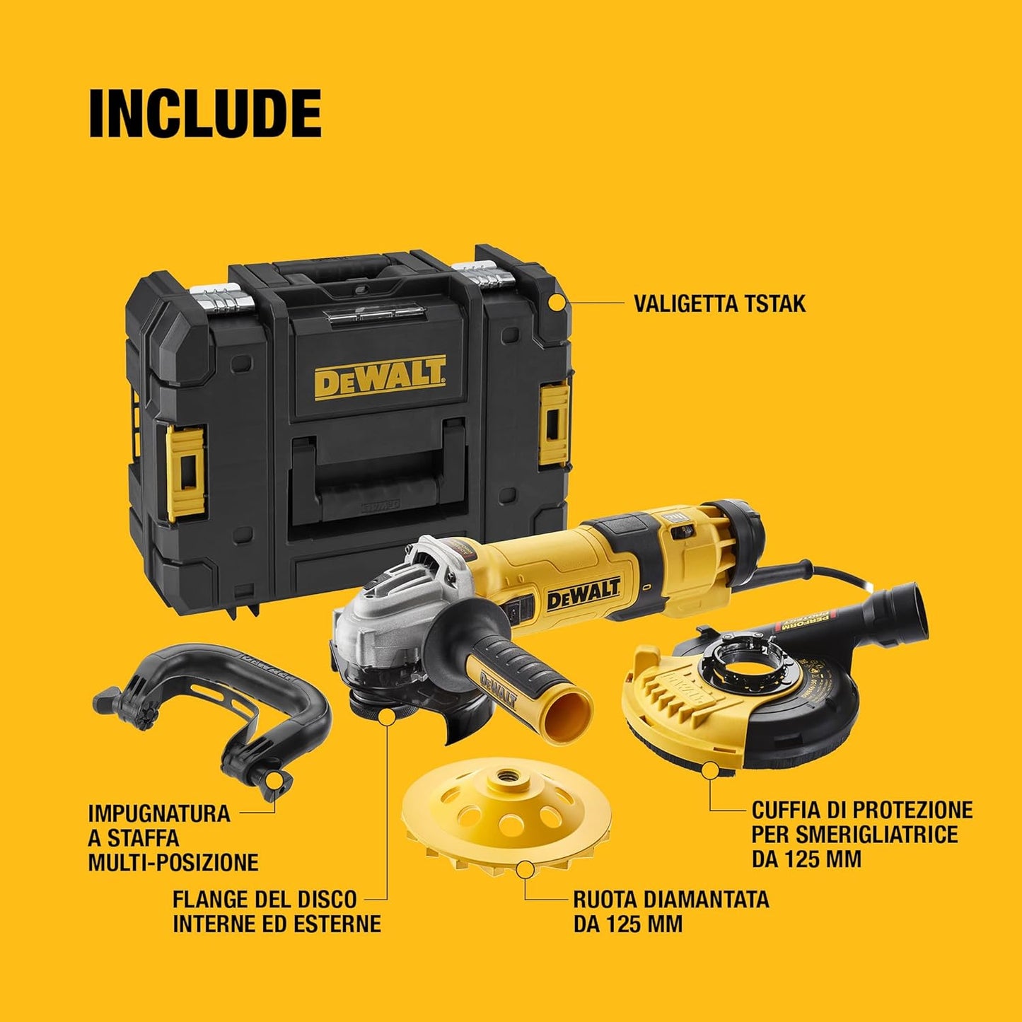 Ø 125 mm 1500 W Angle Grinder DWE4257KT-QS